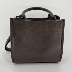 Calvin Klein Sophia Triple Compartment Satchel Convertible Tote Bag Brown